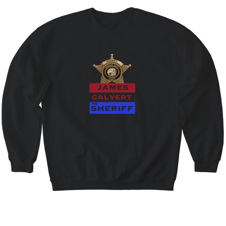 Shirt: James Calvert, a Black Softstyle Crewneck Sweatshirt
