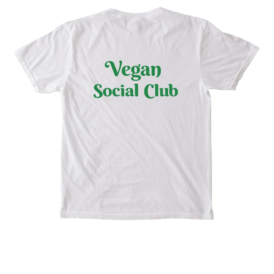Vegan Social Club Pocket Tees, a White Comfort Colors Pocket Tee