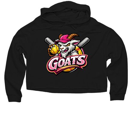 GOATS, a Black Women?s Lightweight Cropped Hoodie