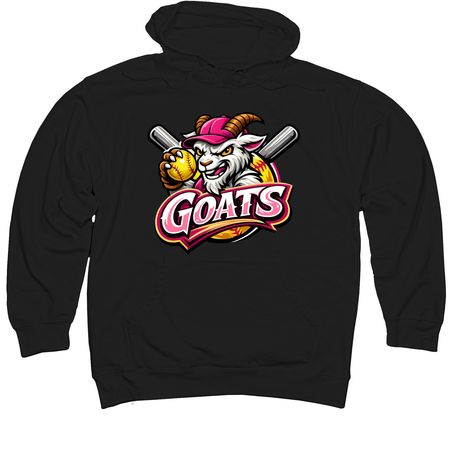 GOATS, a Black Midweight Pullover Hoodie