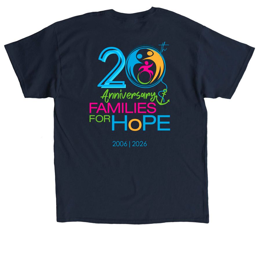 Families for HoPE 20th ? Small Front + Back, a Navy Classic Unisex Tee (back-view)