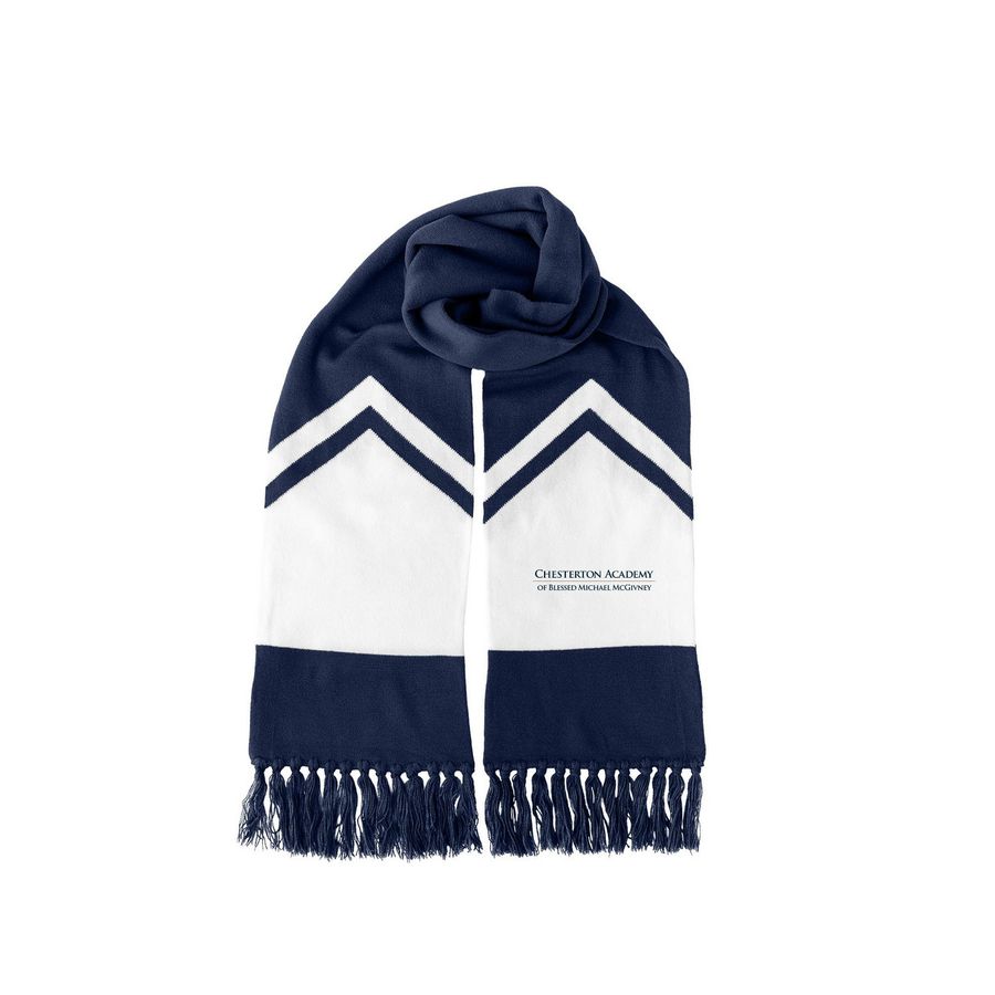 CABMM Scarf, a True Navy/ White Two-Tone Gameday Scarf