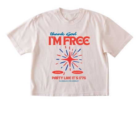 4th of July, a Ivory Comfort Colors Boxy Tee