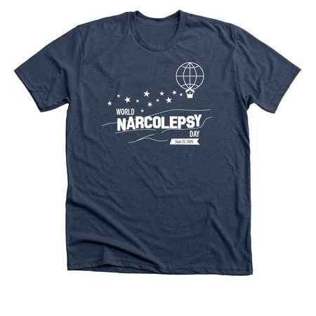 World Narcolepsy Day 2026 T-Shirts, a Heather Navy Premium Unisex Tee