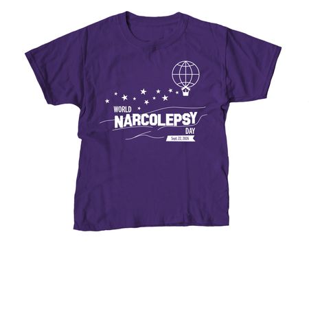 World Narcolepsy Day 2026 T-Shirts, a Purple Youth Unisex Tee