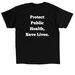 Public Health benefits everyone, a Black Classic Unisex Tee (back-view)