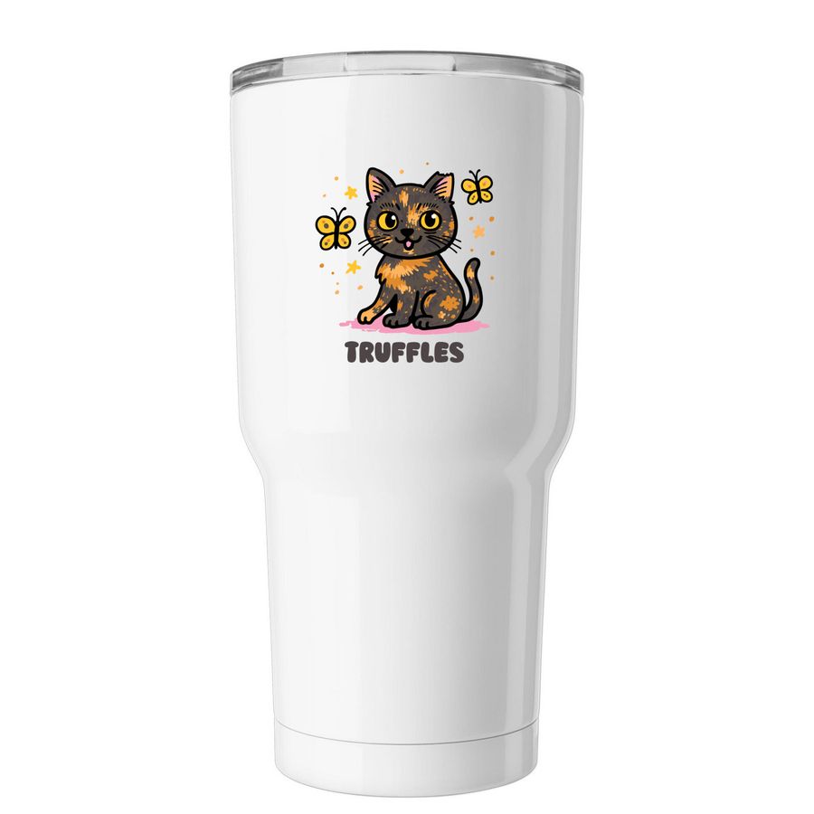 Tumblers by @trufflesthetortie, a White Insulated Tumbler