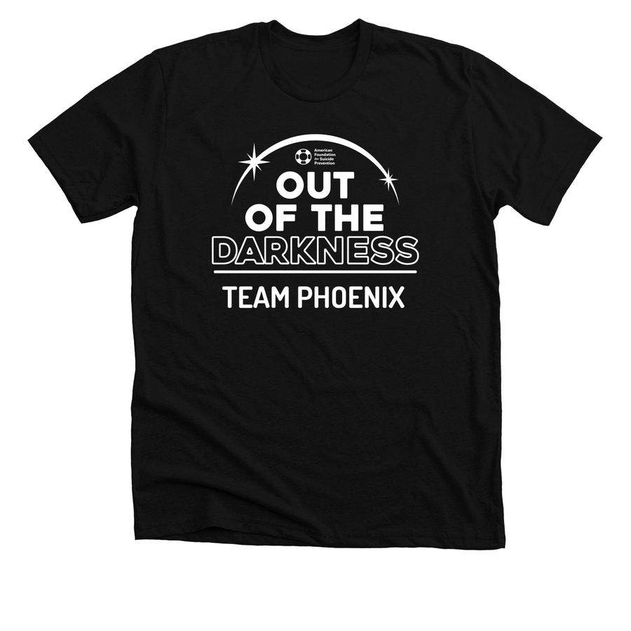 Team Phoenix Out of the Darkness Tee, a Solid Black Blend Premium Unisex Tee