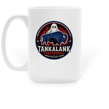 Tankalank coffee mugs, a White Large Coffee Mug (back-view)