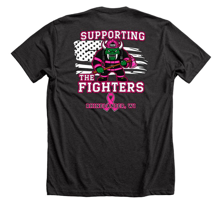 Rhinelander Fire Breast Cancer Awareness, a Dark Grey Heather Premium Unisex Tee
