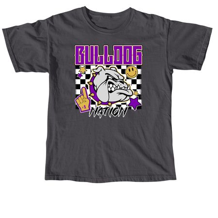 Retro Bulldog Nation, a Graphite Comfort Colors Unisex Tee