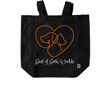 Best of Both Worlds, a Black Recycled Cotton Tote Bag