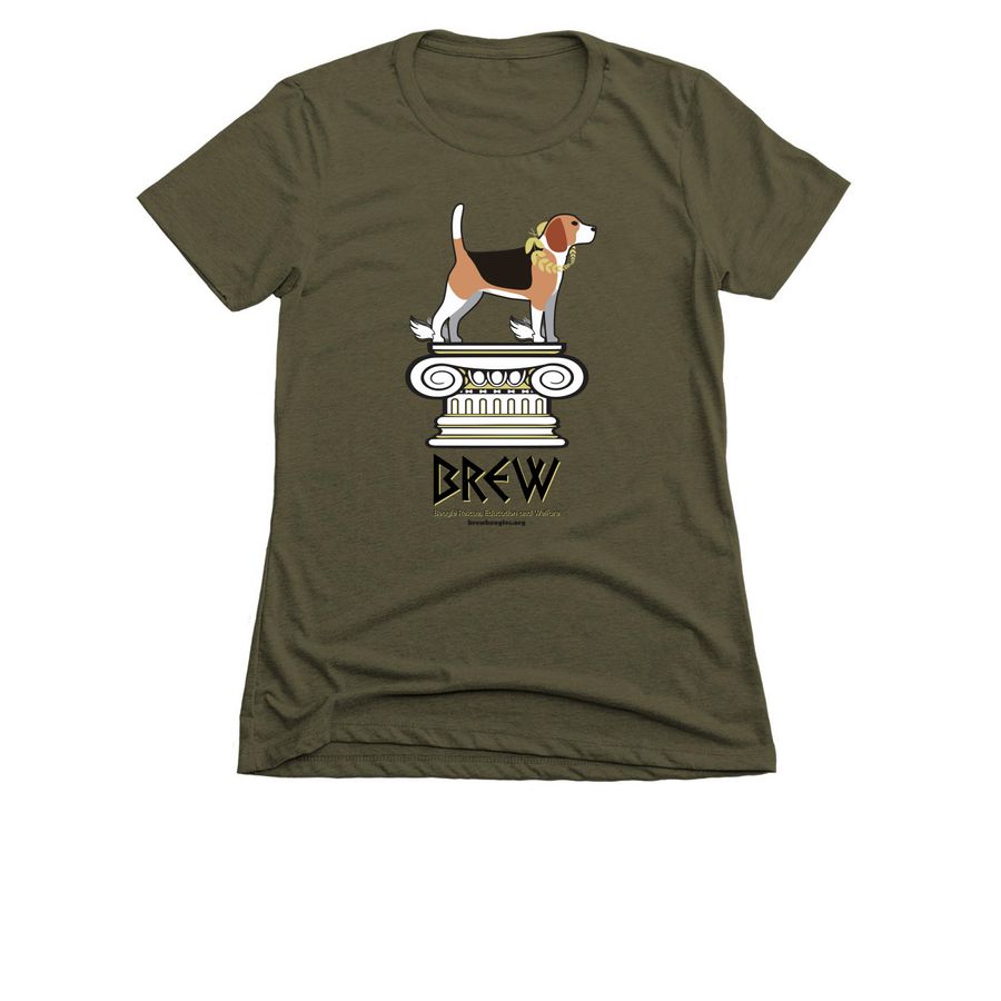 Greek Hero Dog - Front Design, a Military Green Women's Slim Fit Tee