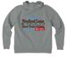 Woodland Camps Loon and Thwing's Sign, a Aluminum Grey Heather Allmade Organic CVC Pullover Hoodie (back-view)