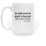Drink from a unicorn!, a White Large Coffee Mug (back-view)
