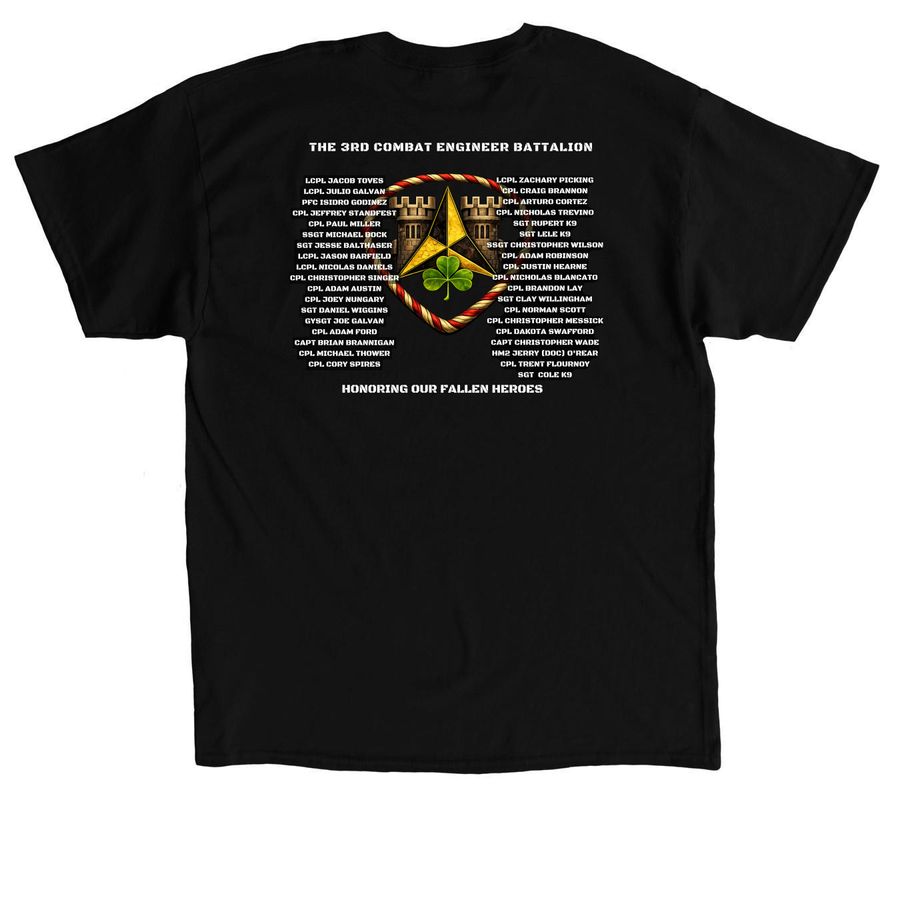 Honor our Fallen, a Black Classic Unisex Tee (back-view)