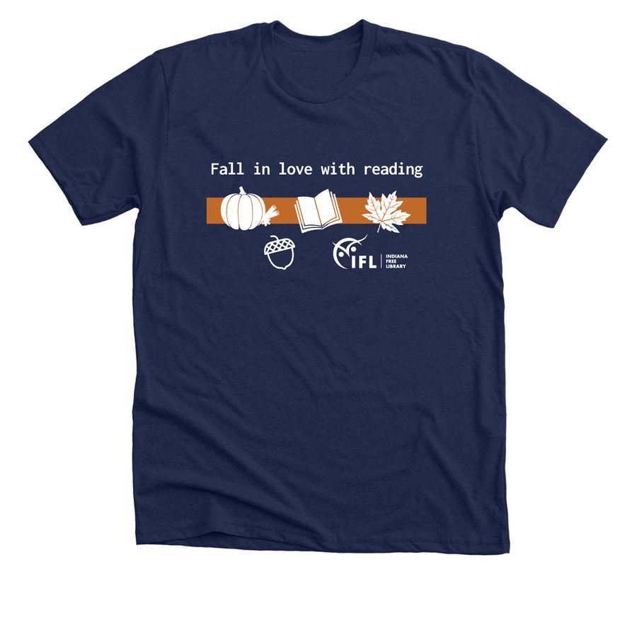 Fall in love with reading, a Solid Navy Blend Premium Unisex Tee