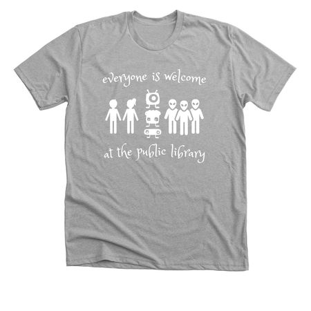 We're all welcome..., a Athletic Heather Premium Unisex Tee