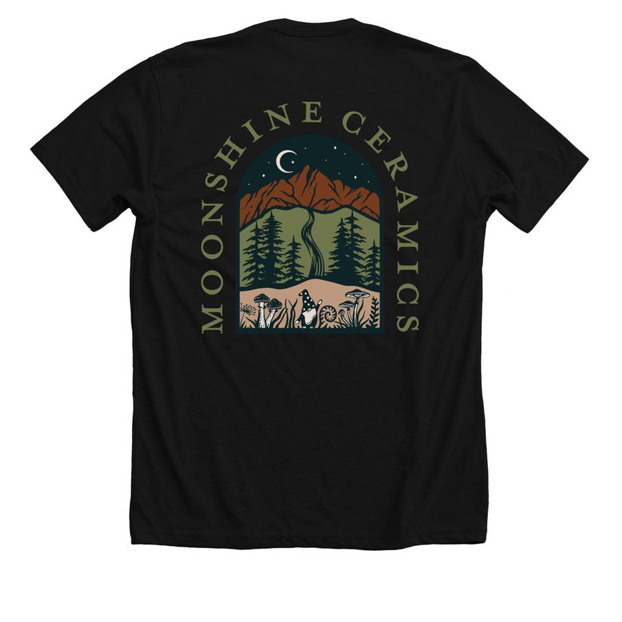 MoonShine Ceramics, a Solid Black Blend Premium Unisex Tee (back-view)