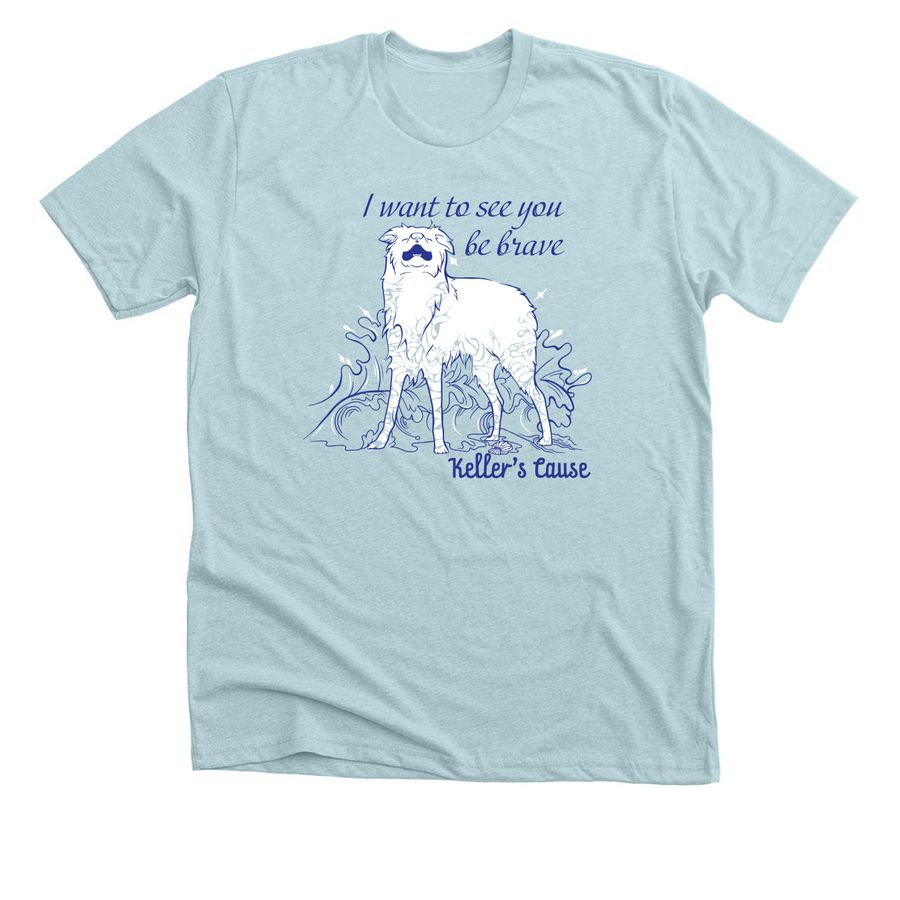 I Want To See You Be Brave!, a Heather Ice Blue Premium Unisex Tee