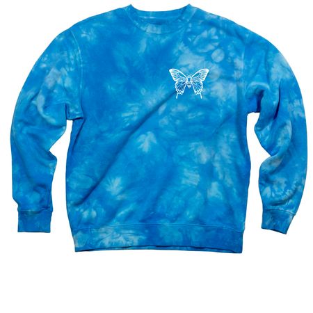 CBMT Honeybees 26-27, a Aqua Blue Tie Dye Crewneck Sweatshirt