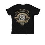 2026 Route 66 Highland Youth, a Solid Black Blend Premium Youth Tee (back-view)