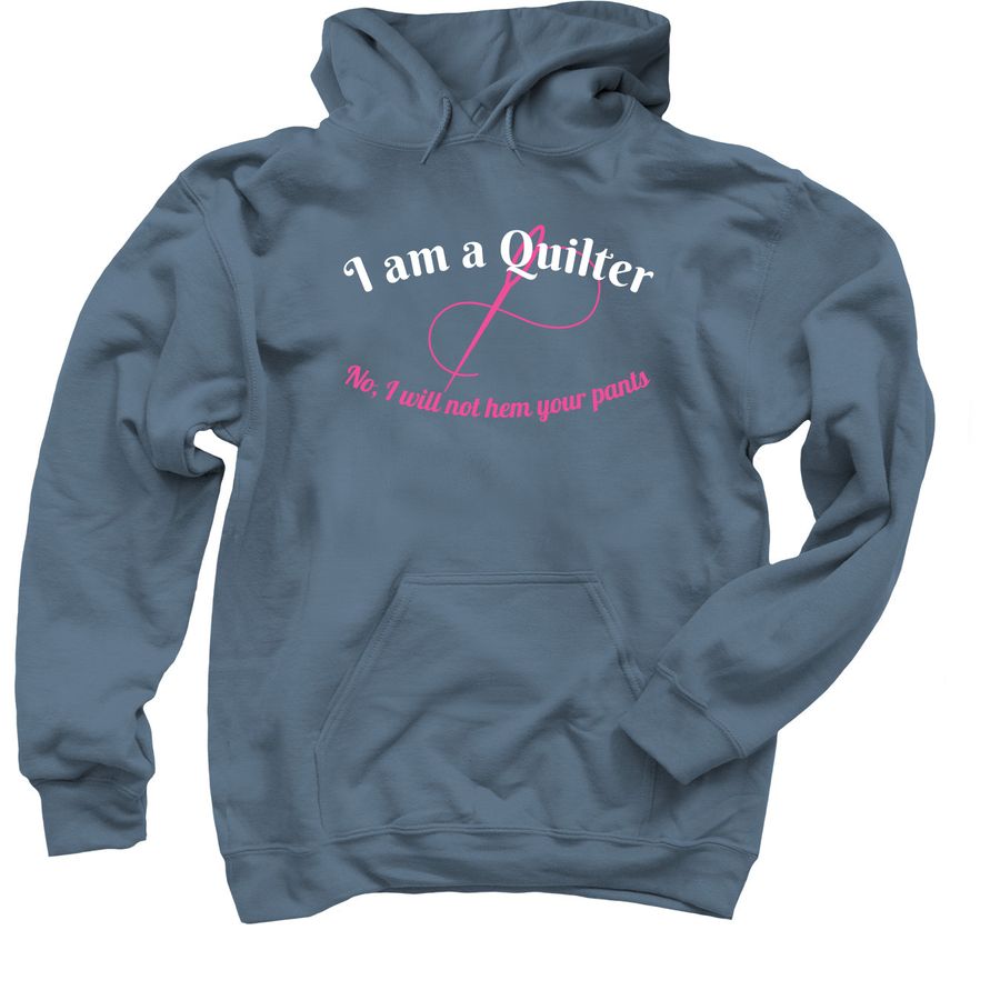 I am a Quilter, a Indigo Pullover Hoodie