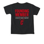 The Founders Tee, a Black Comfort Colors Youth Tee (back-view)