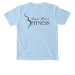 Blueberries, a Chambray Comfort Colors Pocket Tee (back-view)