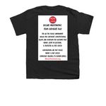 Power the People, Not Corporations, a Black Youth Unisex Tee (back-view)