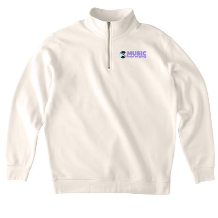Music Keeps Me Going, a Bone Midweight Quarter Zip Pullover (back-view)