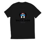 Salty, a Deep Black Allmade Eco Triblend Unisex Tee (back-view)