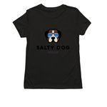 Salty, a Deep Black Allmade Eco Triblend Women?s Tee (back-view)