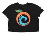 Team OC 2026, a Black Women?s Flowy Cropped Tee (back-view)