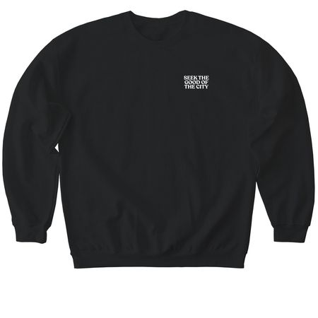 Seek the Good of the City, a Black Softstyle Crewneck Sweatshirt