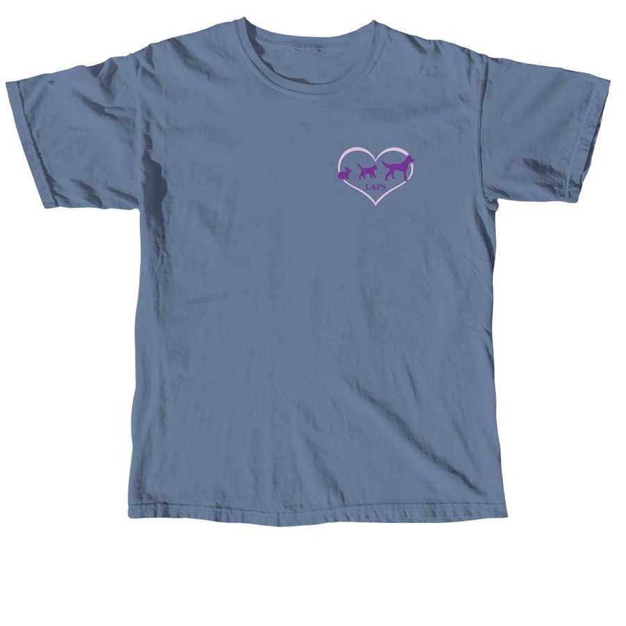Loving Animals Providing Smiles, a Blue Jean Comfort Colors Unisex Tee