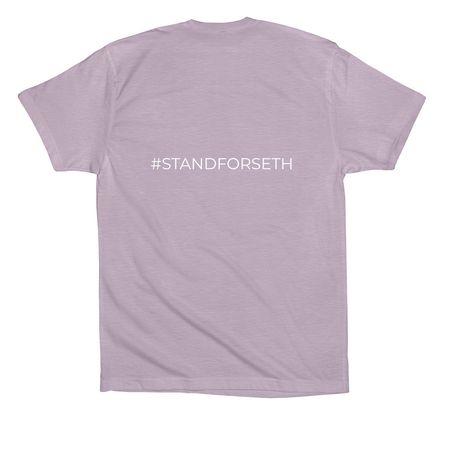 #STANDFORSETH, a Light Violet Premium Cotton Tee (back-view)