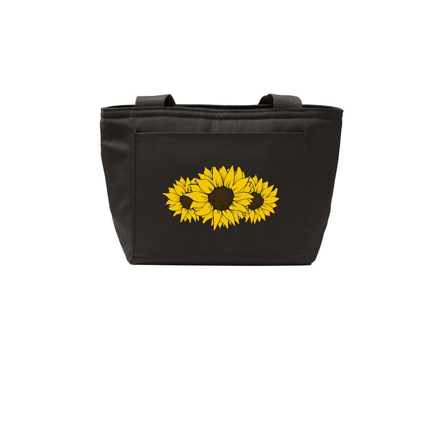 3 Sunflowers lunch bag, a Deep Black Insulated Lunch Tote