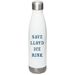 SLIC Water Bottle, a White Stainless Steel Water Bottle (back-view)