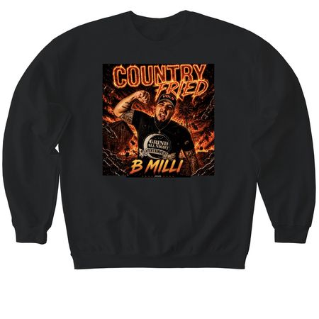 Country Fried, a Black Softstyle Crewneck Sweatshirt