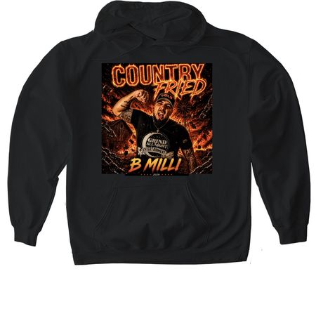 Country Fried, a Black Gildan Softstyle Pullover Hoodie