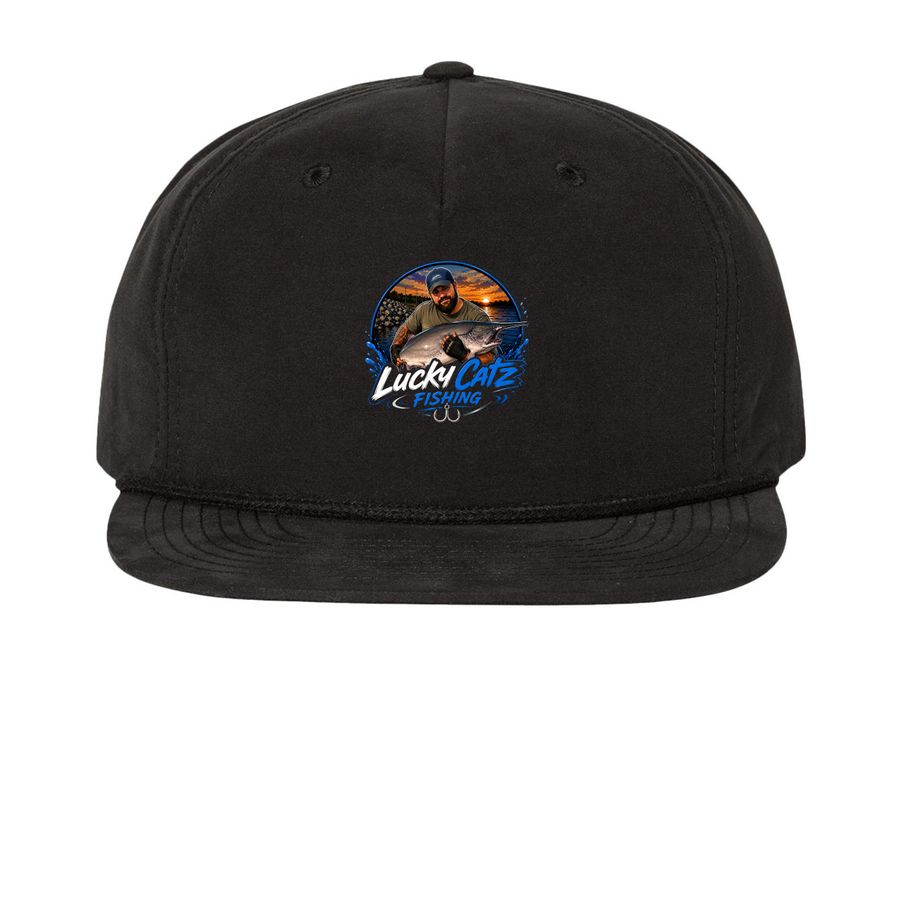 Lucky Catz Fishing Hats, a Black Printed Umpqua Snapback Cap