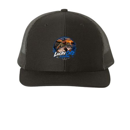 Lucky Catz Fishing Hats, a Black Printed Snapback Trucker Cap