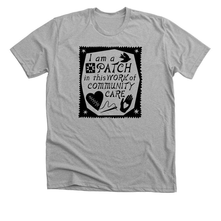 Patchwork Community Care, a Athletic Heather Premium Unisex Tee