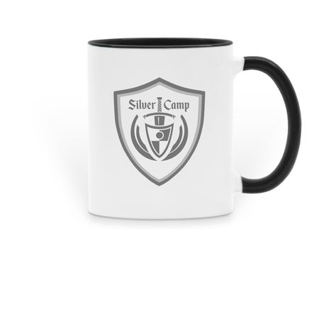 Silver Camp Coffee Mug, a Black Two-Tone Ceramic Mug