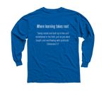 First Baptist Academy's Creation Corner, a Royal Youth Long Sleeve Tee (back-view)