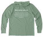 First Baptist Academy's Creation Corner, a Lichen Green Allmade Organic Cotton Mineral Dye Hoodie Tee (back-view)