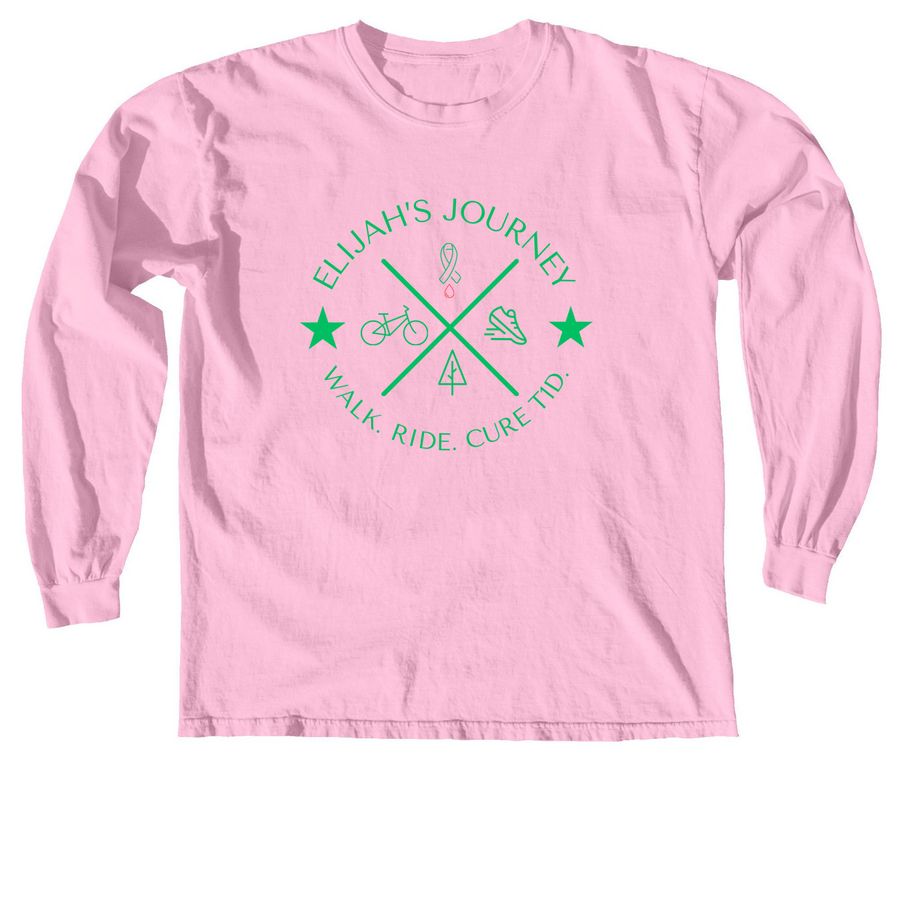Elijah's Journey Green Words Adult+Youth, a Blossom Comfort Colors Long Sleeve Tee