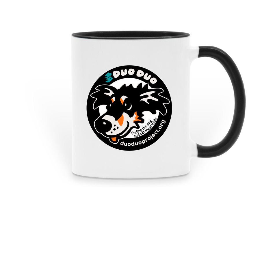 Our Mascot, Duo Duo: Mugs! (black), a Black Two-Tone Ceramic Mug