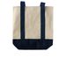 HRRJL TOTE, a Natural/Navy Two-Tone Grocery Tote Bag (back-view)